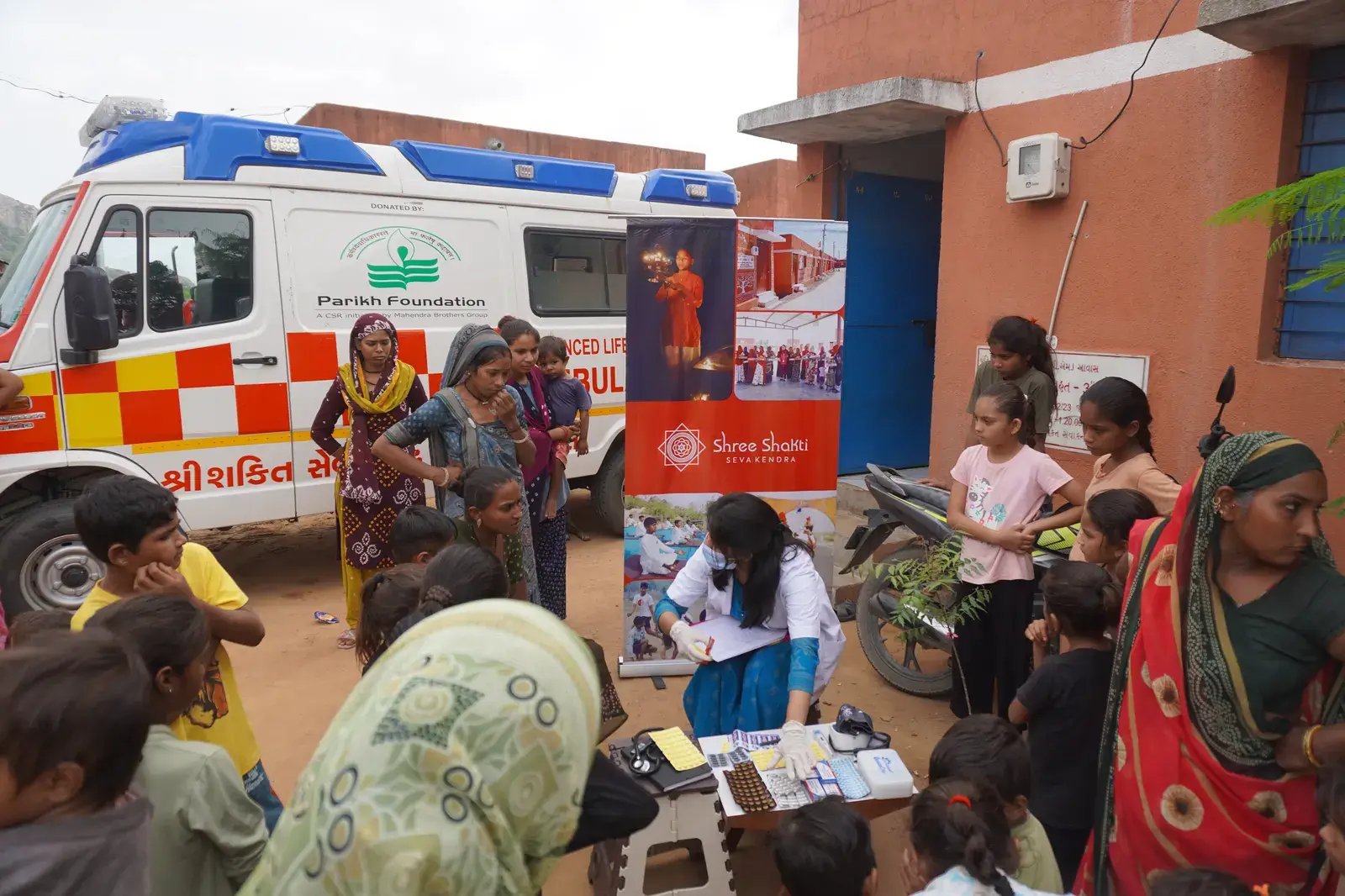 Community members and medical team at the conclusion of Jalotara medical camp