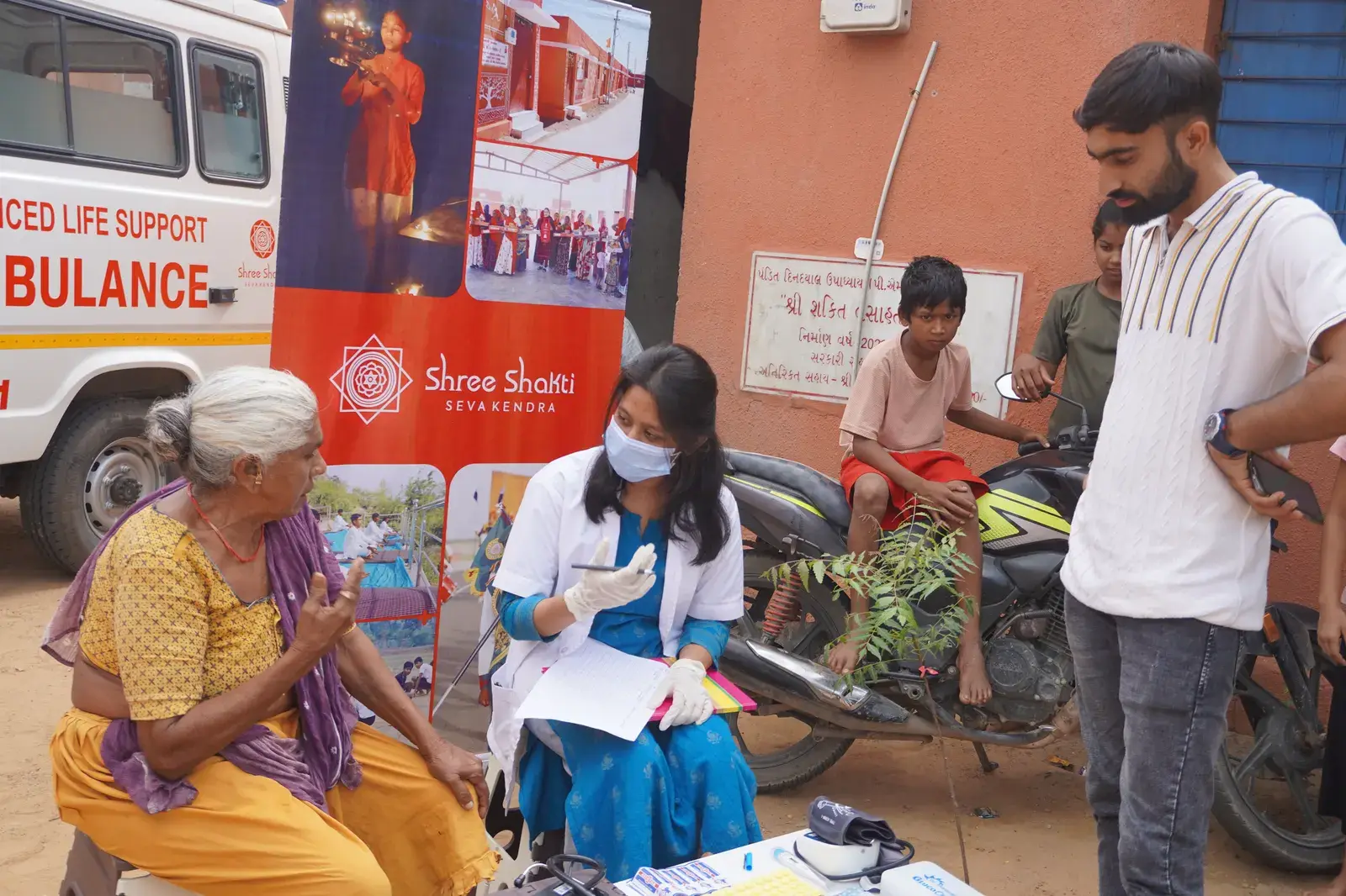 Community members gathered at SSSK medical camp in Jalotara Ambaji on 8 August 2026
